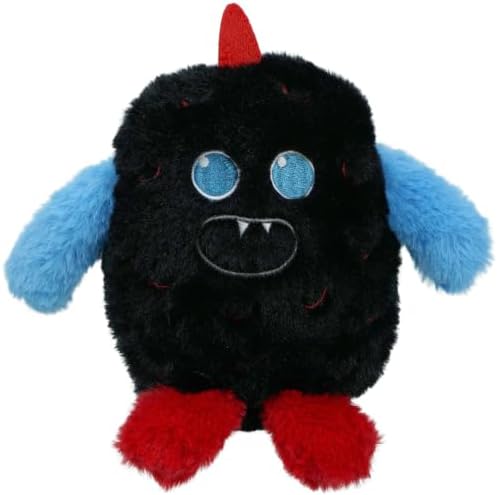 Monster Plush Squeaky Dog Toy Crinkle Dog Chew Toy for Small Medium Large Dogs, Black