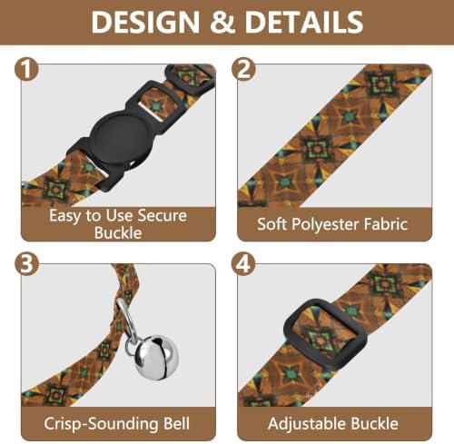 Geometric Collar for Cats, 2 Pack Collar with Bell for Dog Puppy