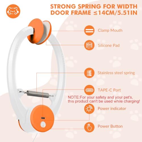 Wortade Automatic Hanging Cat Toy, Interactive Electric cat Teaser, Orange