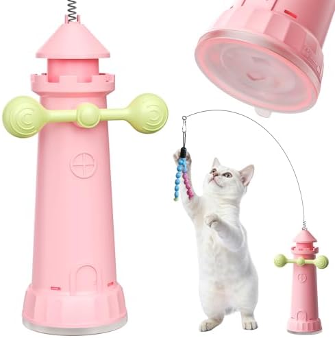 Sedioso Interactive Cat Toy, Suction Cup Cat Wand Toy with 2 Play Modes, Self-Play Enrichment Cat Toy, Indoor Boredom Relief & Exercise for Cats