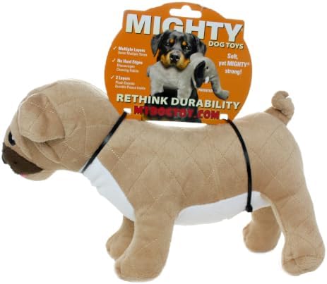 MIGHTY Tuffy Farm Animal: Pug Ultra Durable Plush Dog Toy
