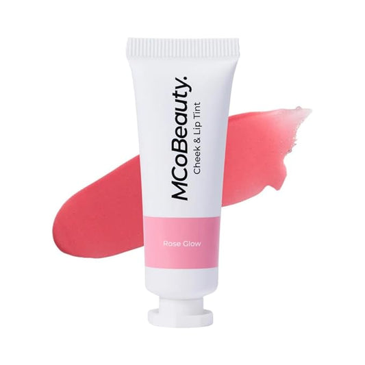 MCoBeauty - Cheek and Lip Tint - Dewy Gel-Cream Formula for Buildable Color - With a Soft Radiant Finish - Rose Glow Shade - Tinta para Labios, Liquid blush for Cheeks & Lips