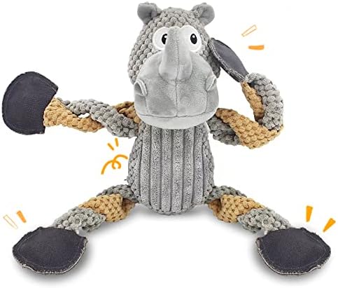 Squeaky Dog Toys for Boredom and Stimulating for Aggressive Chewer Stuffed Interactive Dog Toys for Large Dogs Puppy Toys for Teething Durable Dog Chew Toys