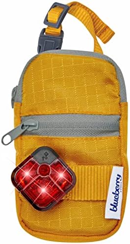 Blueberry Style Amber Dog Waste Bag Dispenser, Dog Poop Bag Holder Leash Attachment, Includes 1 Roll of Free Poop Bags