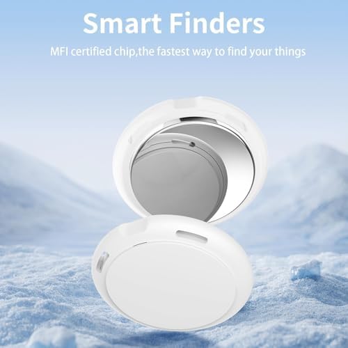 2 Pack Tracker Tags Finder Apple Find My MFi Certified Waterproof iOS Only | Bluetooth Air Smart Tags Item Finder Locator Worldwide Tracking for Key Pets Wallet Backpack Dogs Luggage Replaceable Battery