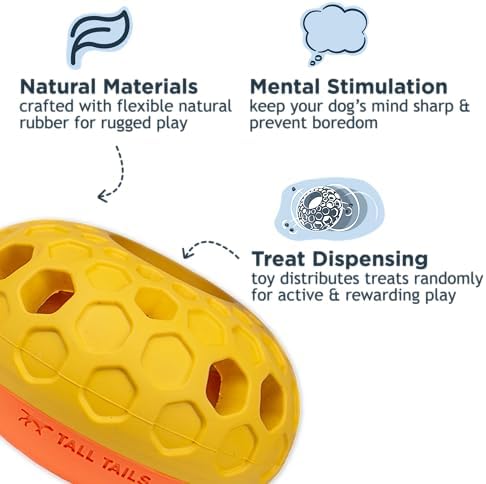 Tall Tails Natural Rubber Reward Interactive Dog Toy, Bee Hive