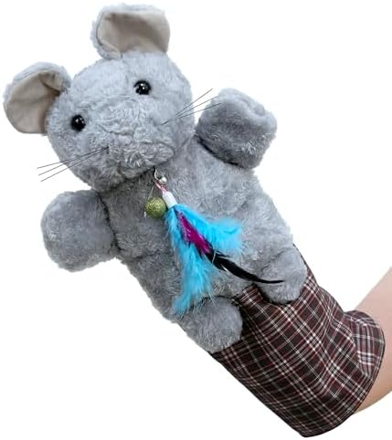 Homrich Interactive Cat Hand Puppet with Catnip & Feathers, Tough Padding