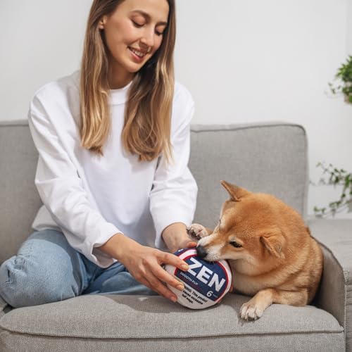 Nestpark Zen Pupper Deckies Parody Dog Toy - Plush Squeaky and Crinkle Funny Dog Toy (Smooth Pup)