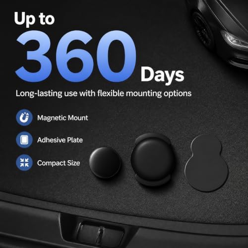 GPS Tracker for Vehicles – No SIM Required, Hidden Magnetic Car Tracker, Real-Time GPS Tracking for Kids, Car, Pets, No Monthly Fee, Works with Apple Find My, 2026 Upgraded (Black)