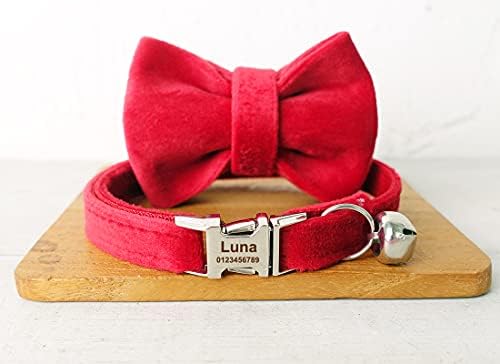 Cat Collar Personalized with Name Phone Number Engraved,Customized with Bell for Small Dogs Puppy Kitten