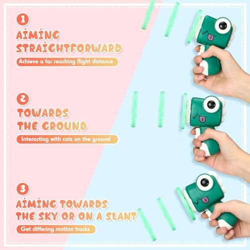 Arrowbash 45 Pcs Cat Fetch Toy Bulk, 5 Launchers with 40 Colorful Flight Propellers Cat Playing Tracking Interactive Toys for Kitten Adult Chasing Training Hunting