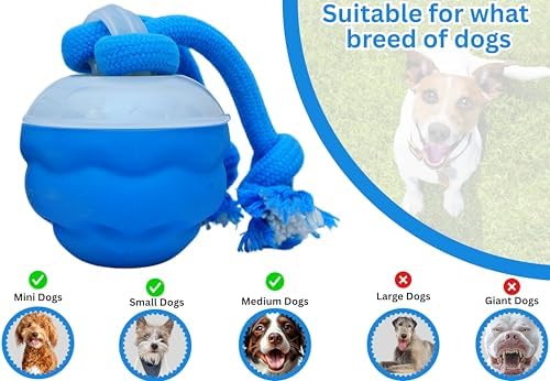 2026 New Interactive Dog Ball [Upgraded Version] - Smart Automatic Rolling Toy with Chew Rope & Sound for Small to Medium Dogs, USB Rechargeable, Durable Dog Stimulation Toy to Keep Them Busy