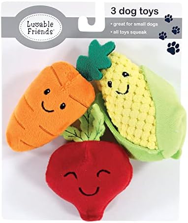 Luvable Friends Unisex Baby Squeaky Plush Dog Toy With Rope