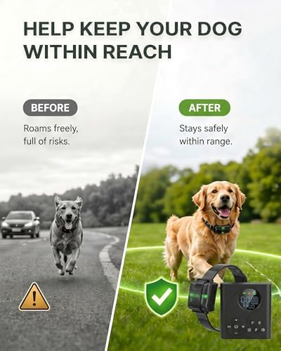 LUCKFOX Wireless Dog Fence, Electric Fence for Dogs with Remote Collar