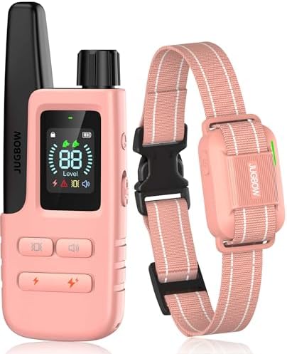 Dog Shock Collar - 4500FT Dog Training Collar with Remote | IPX8 Waterproof Electric Dog Collar with 4 Training Modes, Security Lock, Rechargeable eCollar for 10-120lbs Dogs(Hot Pink)