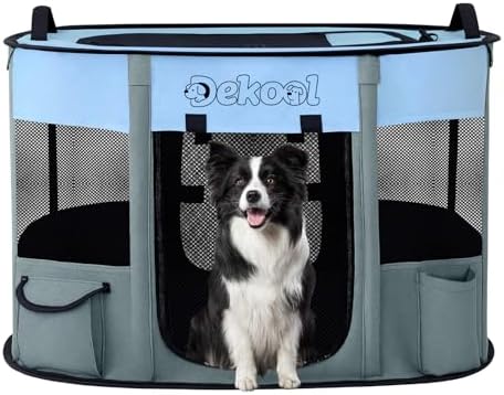 Foldable Pet Playpen, Portable Crate for Dogs & Cats, Indoor Outdoor Travel