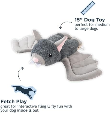 Tall Tails Fling and Fetch Plush Toy for Dogs, Bat
