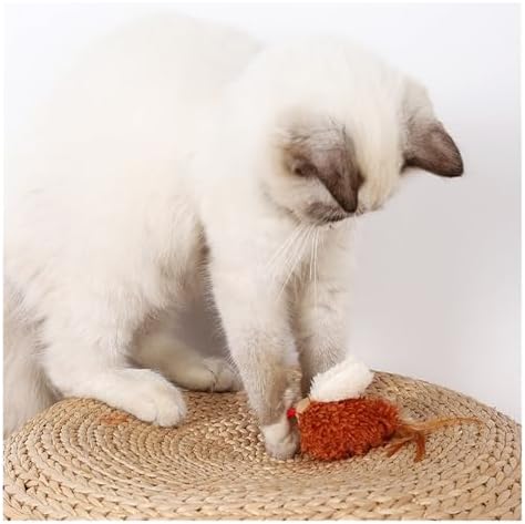 Sound Bird cat Toy, Electronic pet cat Toy, Simulated Animal cat Toy, Feather Tail, cat Stick, Catnip Scent, attracting Interesting Birds, Frogs and Chickens. Three Options are Available.(Frog)
