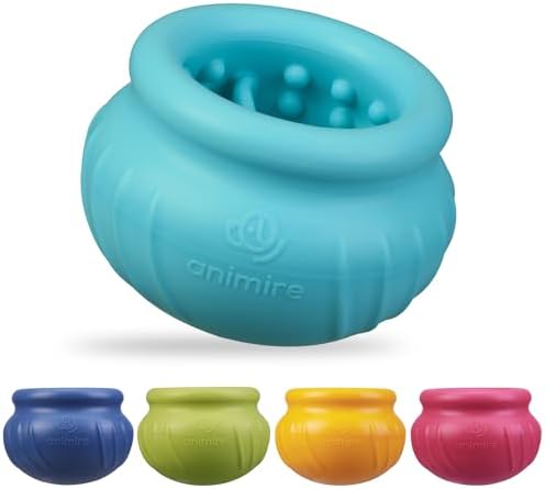 Wobbly Dog Enrichment Lick Toy, Stuffable Frozen Lick Bowl to Keep Dogs Busy, Long-Lasting Interactive Treat Dispensing Dog Toy, Silicone Fetch Catch Chew Toy(Teal,S)