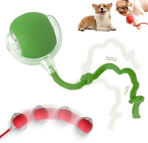 Interactive Rolling Dog Ball, 2027 New Self-Rolling Dog Toy and Interactive Cat Toy, Automatic Moving Pet Ball, 360° Intelligent Automatic Rolling Ball Toy, Electric Dog Ball/Cat Toy (Green)