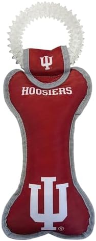 Pets First NCAA Indiana Hoosiers Dental Dog TUG Toy with Squeaker. Tough PET Toy for Healthy Fun, Teething & Cleaning Pets Teeth & Gum