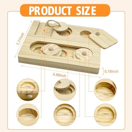 Hamiledyi Guinea Pig Foraging Toys Wooden Rabbit Toys Sniff n' Snack
