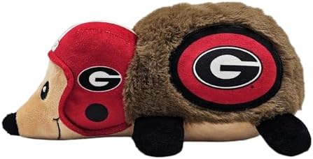 NCAA Georgia Bulldogs Plush Hedgehog Toy for Dogs & Cats, Cool Soft Pet Toy for Fun and Interactive Play, Dog Chew Toy with Squeaker, Licensed Hot Pet Toy