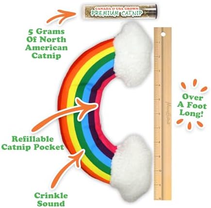 Meowijuana Rainbow Kicker Cat Toy and Blend Bundle | Refillable Catnip