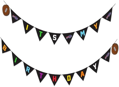NFL Buffalo Bills Pet Birthday Party Banner Licensed Football Team Dog & Cat Birthday Decoration, NFL Dog Birthday Party Set and Costume, Football Fan Pet Party Supplies, Team-Themed Celebration Backdrop for Birthday Photos
