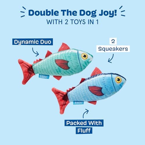 BarkBox Mike & Mike the Trout Twins Dog Toy - for Extra Small to Small Dogs