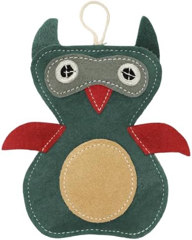 Natural Suede Leather Owl Chew Toy for Dogs & Puppies | Durable and Fun Interactive Toy | Supports Healthy Chewing and Daily Play | Soft Texture for Gentle Teeth