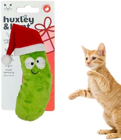 Huxley & Kent Plush Crinkle Catnip Cat Toy, Dilly Claus