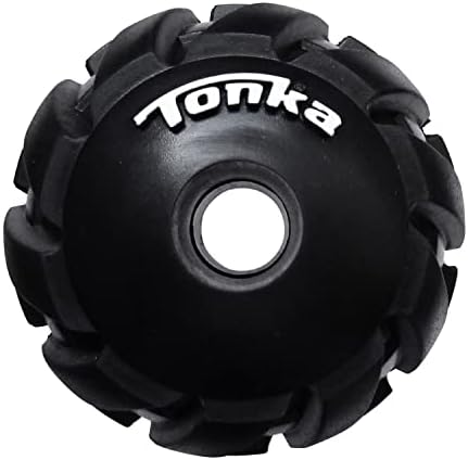 Tonka Mega Tread Ball Treat Holder Dog Toy, Lightweight, Durable and Water Resistant, 3 Inches, for Small/Medium/Large Breeds, Single Unit, Black