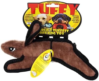 TUFFY® : Jr Rabbit Dog Toy: Ultra Durable Plush Toy with Multiple Layers & Reinforced Seams, Washable and Floats, Original Construction