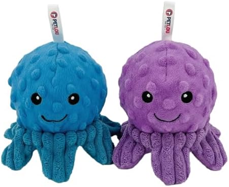 Pet Lou Octopus EZ Squeaky Ball, Set of 2, 4-inch Width