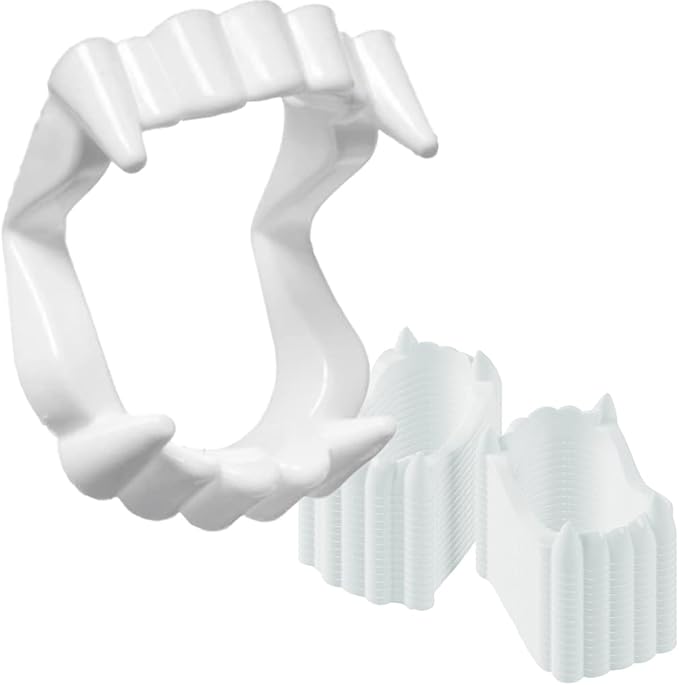 The Dreidel Company 48 Halloween White Teeth Fangs Teeth, Costume, Funny Halloween Dress-Up, Pretend Play Decoration (48-Pack)