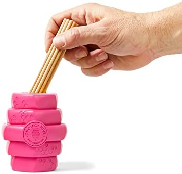 Hive Chew Toy for M/L Dogs – Pink/Wild Berry Scent – Chew, Fetch, & Treat-Dispensing Enrichment Toy, Floats, Made in USA, Pairs with Hive Chew Sticks for M/L Dogs for Longer-Lasting Play