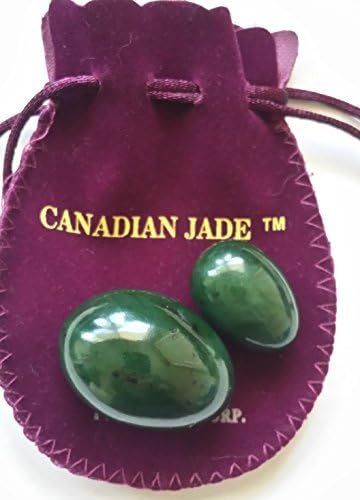 2-PCS Undrilled Nephrite Jade Stone Eggs Set – Medium & Small Sizes (43 × 30 mm & 35 × 25 mm) | 100% Natural Jade, Hand-Polished with Certificates & Velvet Pouches | Polar Jade