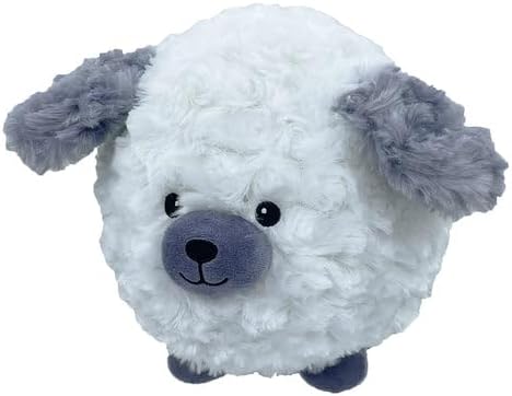 Pet Lou Dog Ball, 8-inches Height, White and Gray, Plush
