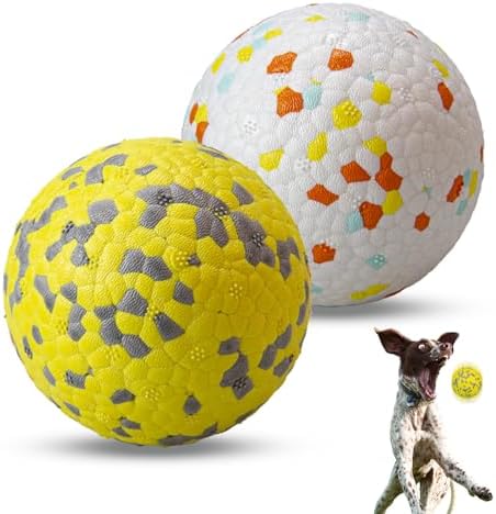 Dog Ball Toys Dog Tennis Ball for Aggressive Chewers Indestructible Bouncy Lightweight Water Toy Fetch Ball for Large Medium and Small Dog