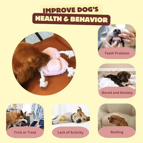 Squeaky Dog Toys, Durable Tug of War Chew Toys for Small, Medium and Large Dogs, Interactive Puppy Toy for Teeth Cleaning, Birthday Gift - Couch