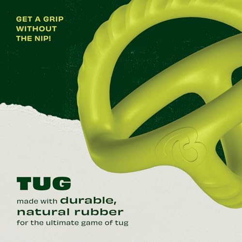 Benebone Natural Rubber Tug Interactive Dog Toy, Natural Rubber | Natural Rubber, Tough for Tug-of-War, Builds Bond, Grip Without the Nip, Dishwasher Safe, Long-Lasting