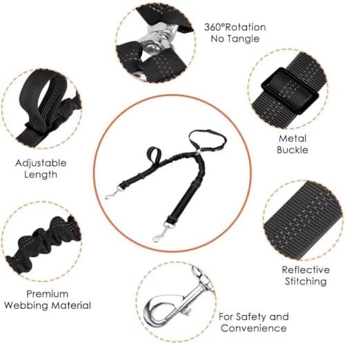 Dual Dog Car Seat Belt Leash for Smart Fortwo