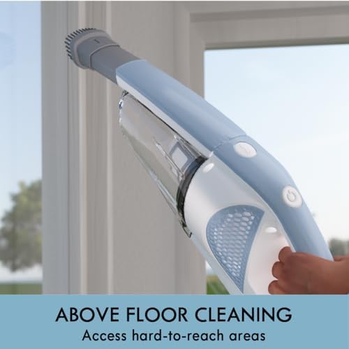 Kenmore DS1020 16V Cordless Stick Vacuum Lightweight 2-in-1 Handheld | LED Headlight with 2-Speed Power Control for Hardwood Floor, Carpet & Pet Hair, Gray-Blue