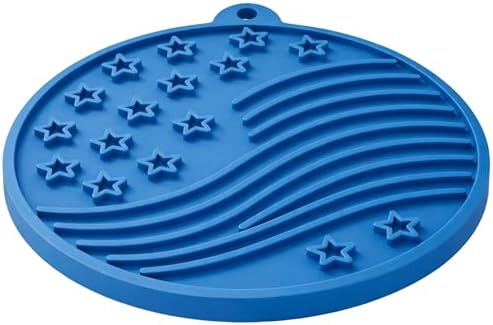 SodaPup USA K9 Stars and Stripes eMat – Durable Enrichment Feeder Lick Mat for Dogs & Cats, Non Toxic Pet Safe Food Safe Material, Made in USA, Slow Feeder for Calming & Digestive Health