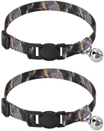 Galaxy Marble Adjustable Buckle Puppy Collar 2 Pack Soft Polyester Pet Collar