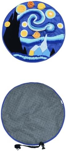 Dog Snuffle Mat Interactive Round Shape Sniff Feeding Food Mats Pet Foraging Treat Dispenser Toy Slow Feeder for Dogs Rabbits (Night Sky)