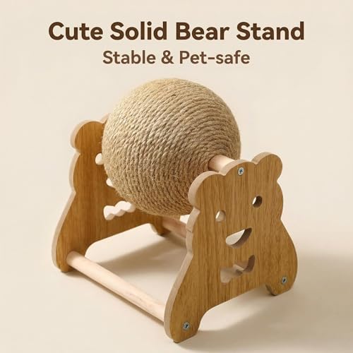 Rabbit Scratch Toy, Natural Sisal Scratching Ball for Cat Bunny Ferret Small Animals, Toys for Cat Kitten Bunny Boredom