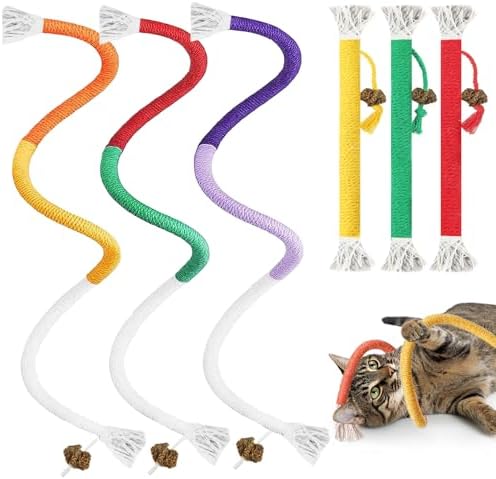 Tocirelo Cat Chew Rope Toy, Cotton Cat Chew Toy for Teeth Cleaning 6Pack