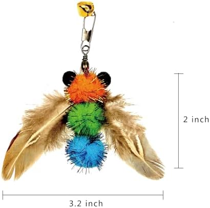 miwoowim 6PCS Bee Feather Cat Wand Refills, Interactive Teaser Replacements
